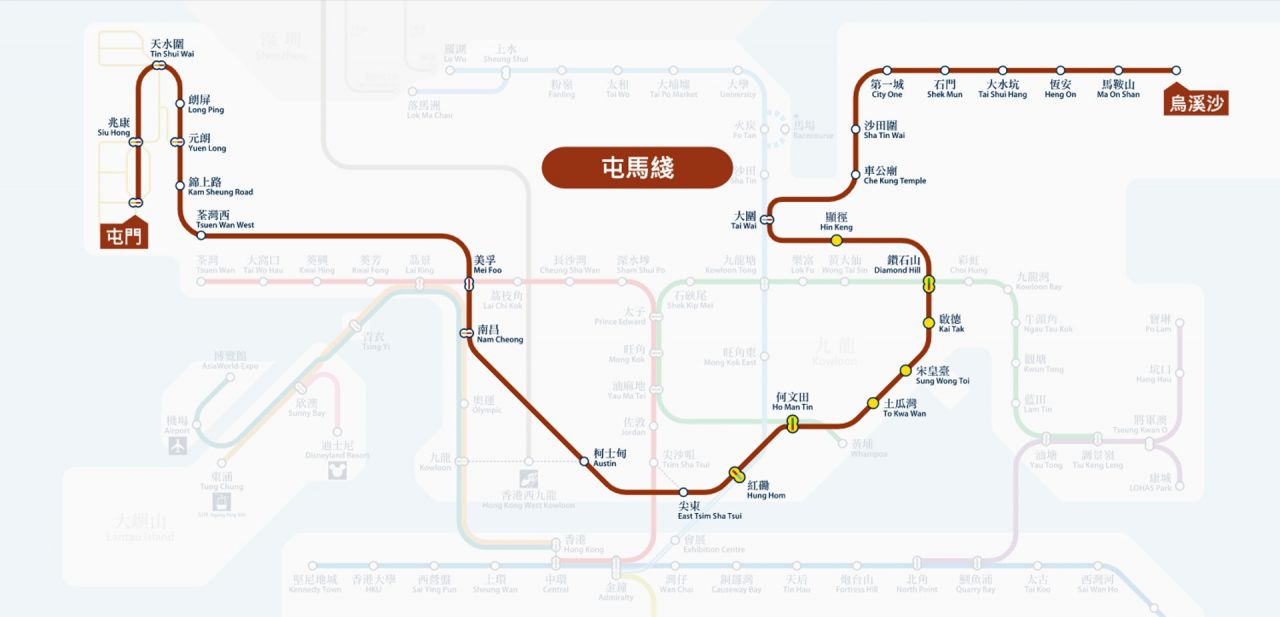 Proyek Pembangunan Jalur MTR Tuen Ma Line Telah Selesai. Stasiun MTR To Kwa Wan dan Sung Wong Toi Akan Dibuka Tanggal 27 Juni 2021. To Kwa Wan Ke Yuen Long Sekitar 30 Menit