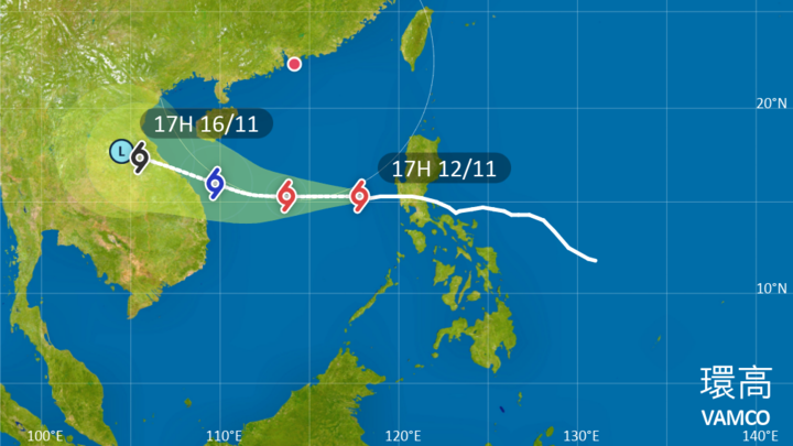 Topan Vamco Diperkirakan Memasuki 800 KM Wilayah Hong Kong 13 November 2020