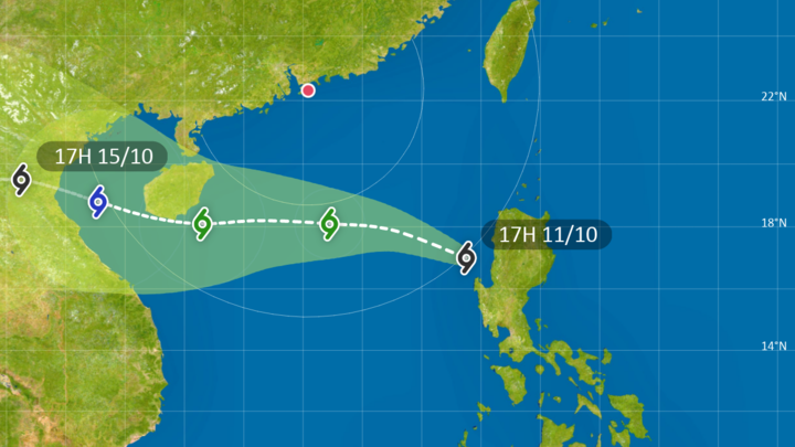 Topan Tropis Sinyal 1, Memasuki Jarak 800KM Wilayah Hong Kong (11 Oktober 2020 Pukul 20.40)